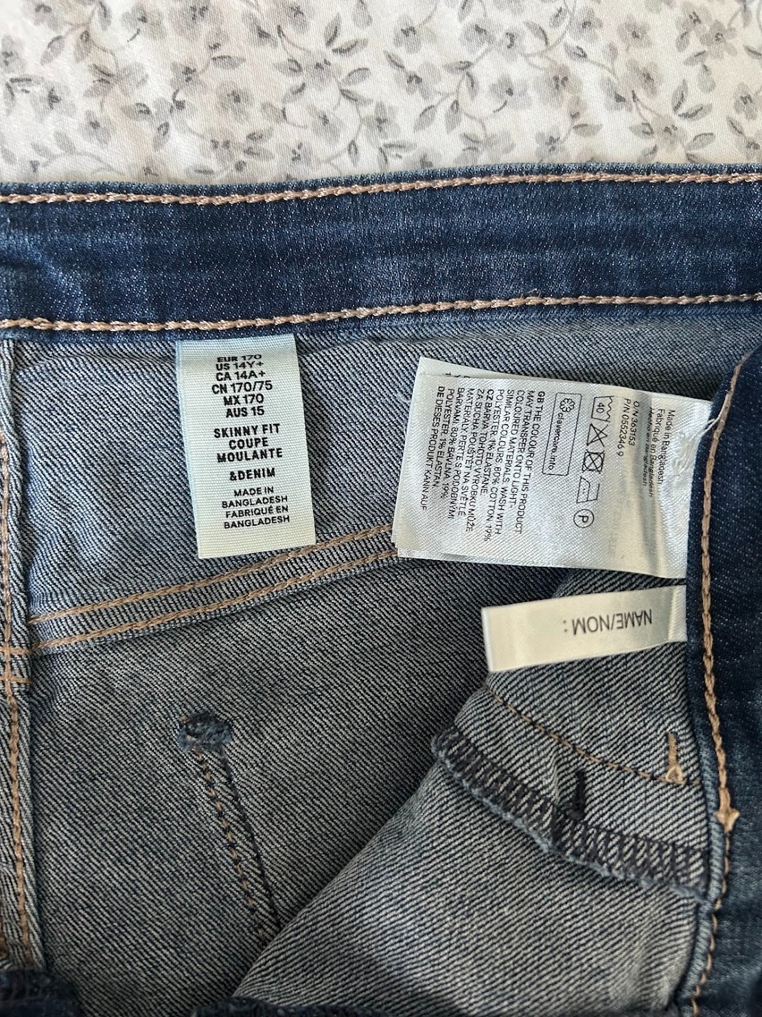 H&M &Denim Skinny Jeans Dark Wash Women’s XS/S (Teen EUR170) Comfort Stretch Fit