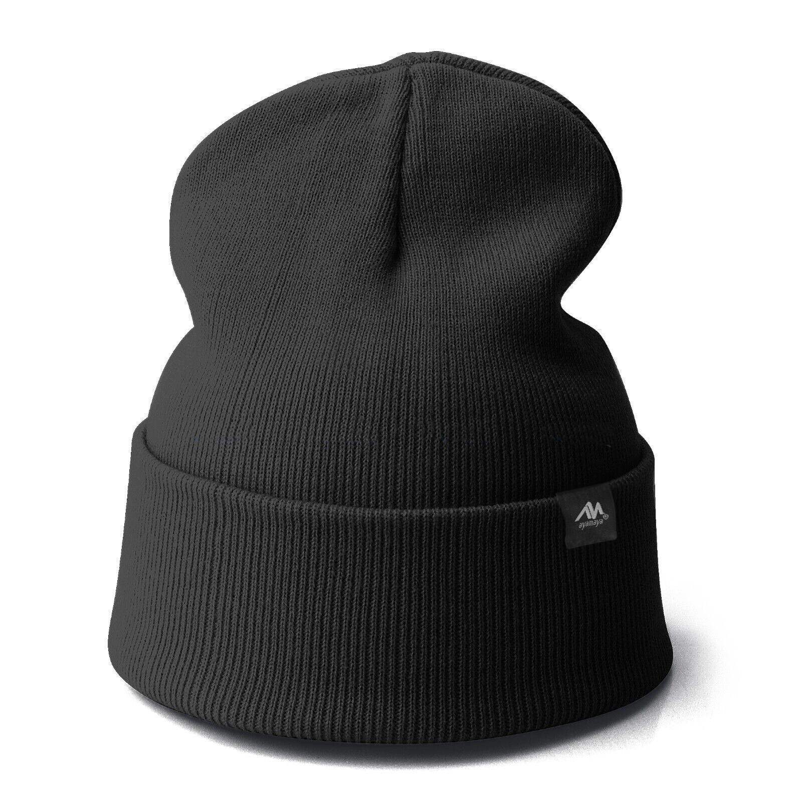 Unisex Knit Beanie Hat Slouchy Cuffed Watch Winter Warm Men Women Acrylic Cap