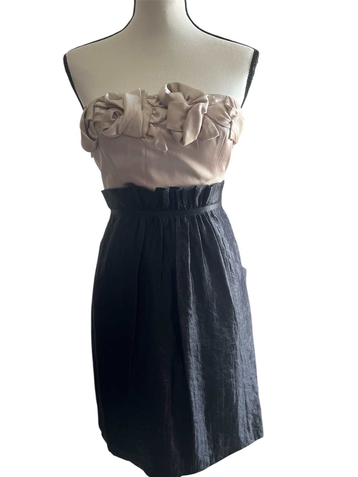 Max and Cleo Women’s Cocktail Party Prom Dress Shimmer Satin Pockets Size 2
