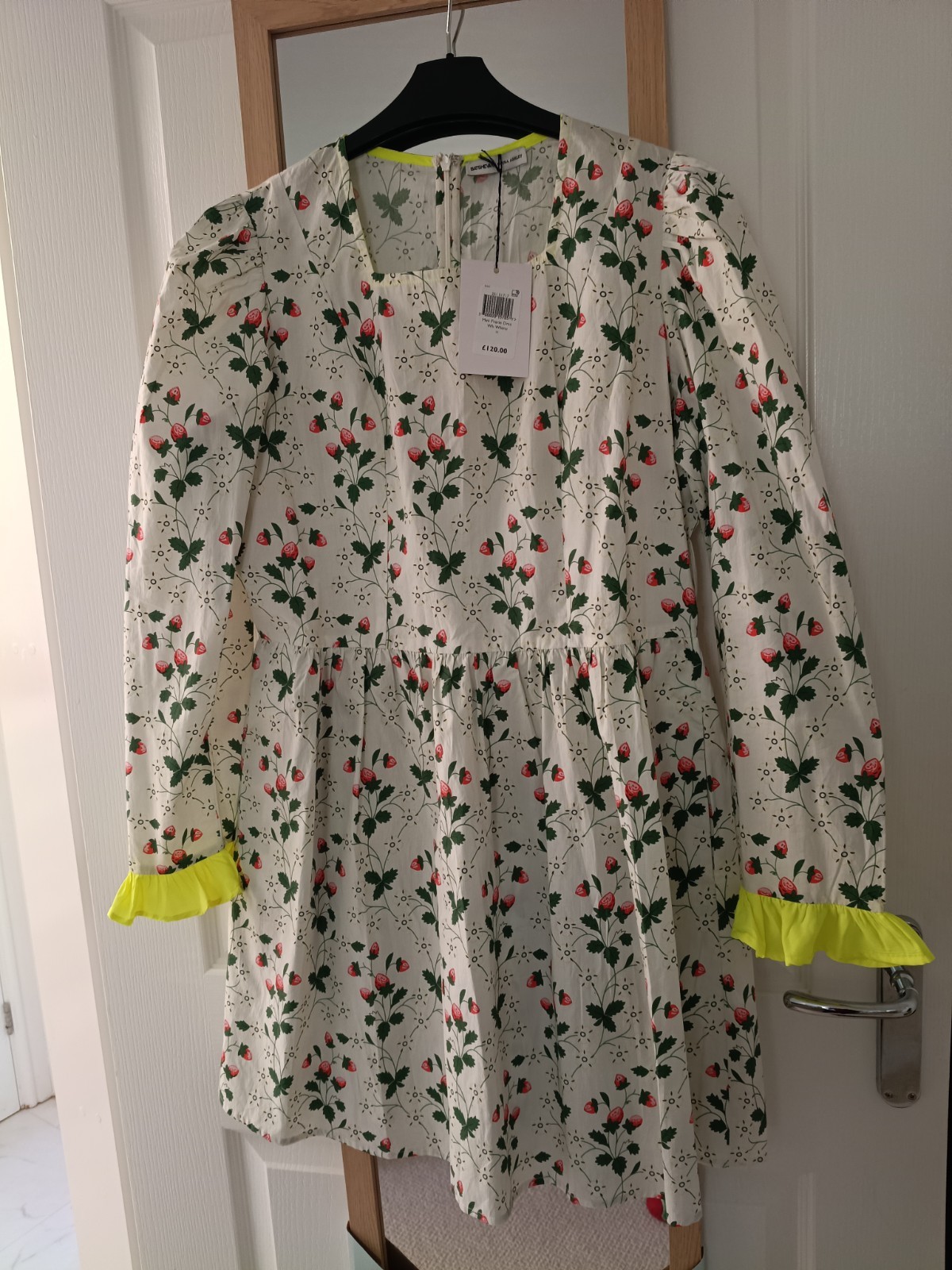 Batsheva X Laura Ashley Strawberry Print Dress Size 16 Fits 14 Bnwt
