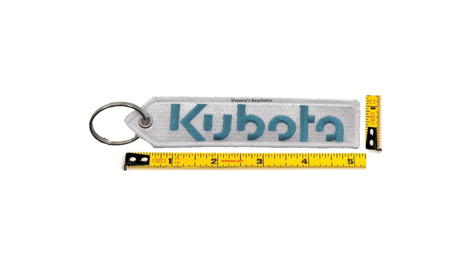 Kubota Tractor Keychain Patch Double-Sided Embroidered Tractor Key Tag Fob
