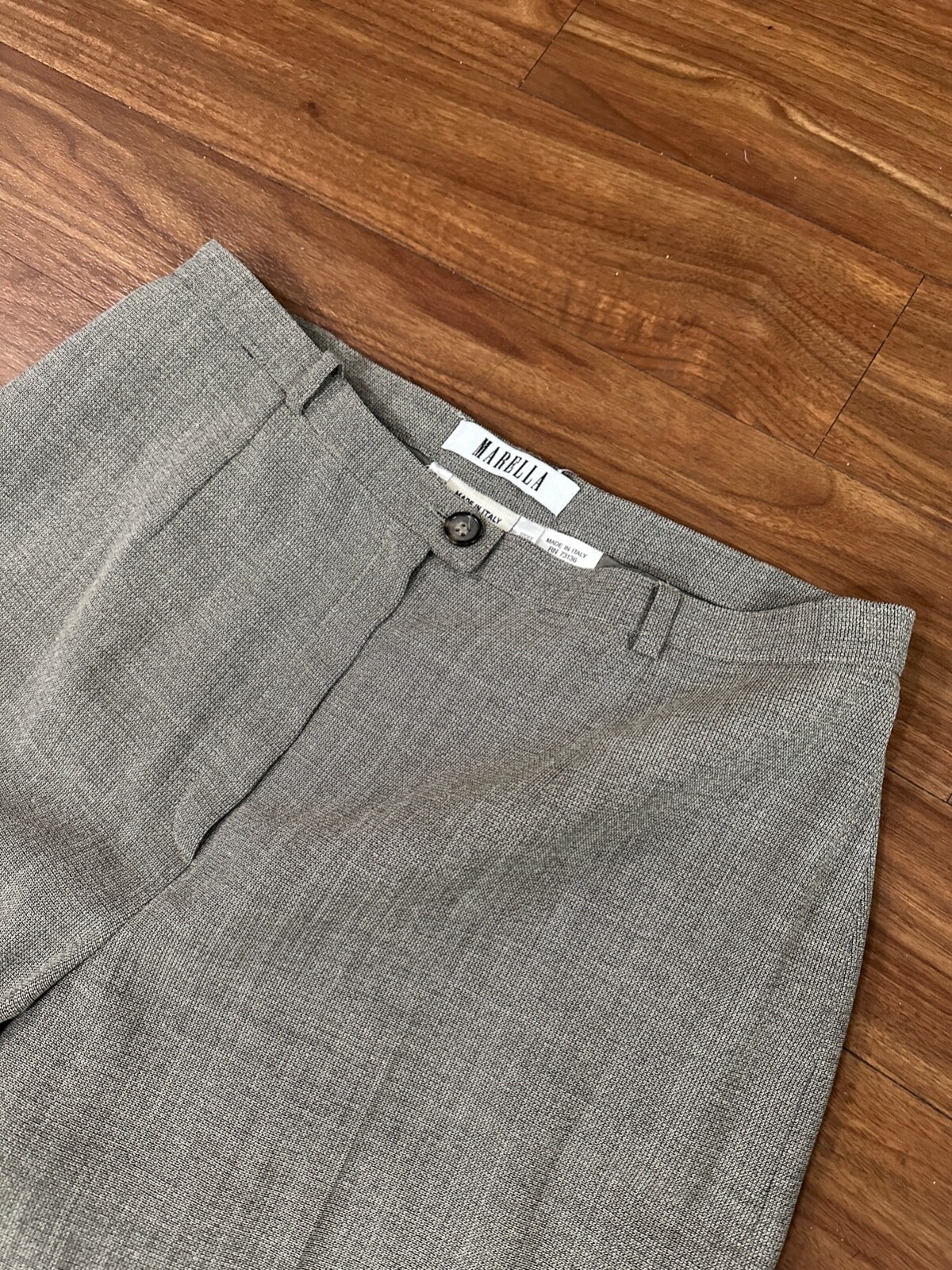Marella Pants High Rise Flat Front size 10 Gray Quiet Luxury Made Italy
