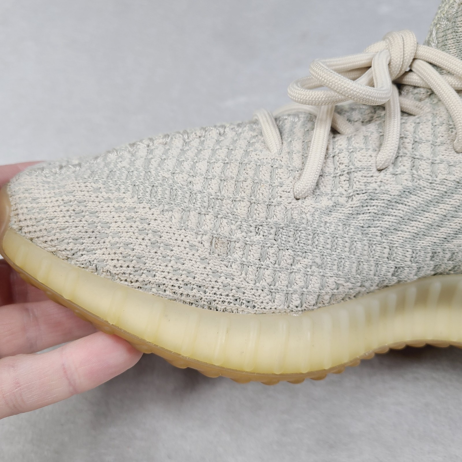 Adidas Yeezy YZY Boost 350 V2 Citrin Shoes Mens 9 Non Reflective Beige Knit