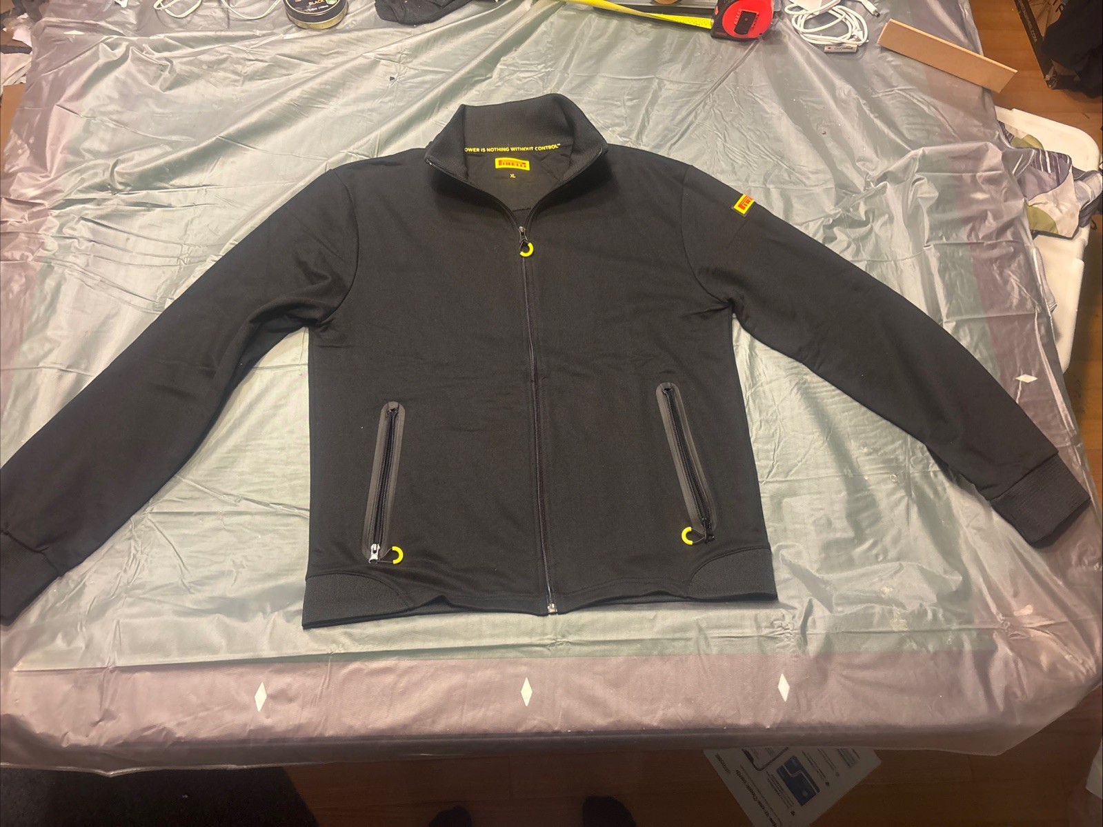 Pirelli NEW Full-Zip P-Zero Racing Long Sleeve Jet Black Sweatshirt/Jacket SZ XL