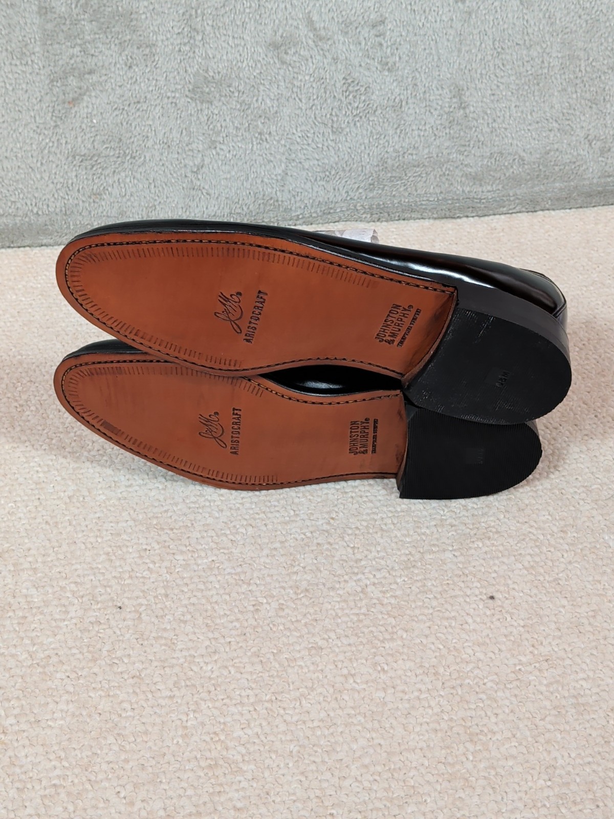 Johnson & Murphy Aristocraft loafer shoes Leather Tassle Black Men’s 10.5 A/3A