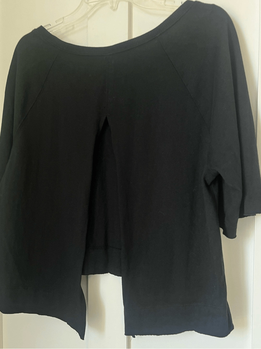 NWT Free People We The Free Black Split Back Oversized Sweatshirt Boho Top Large