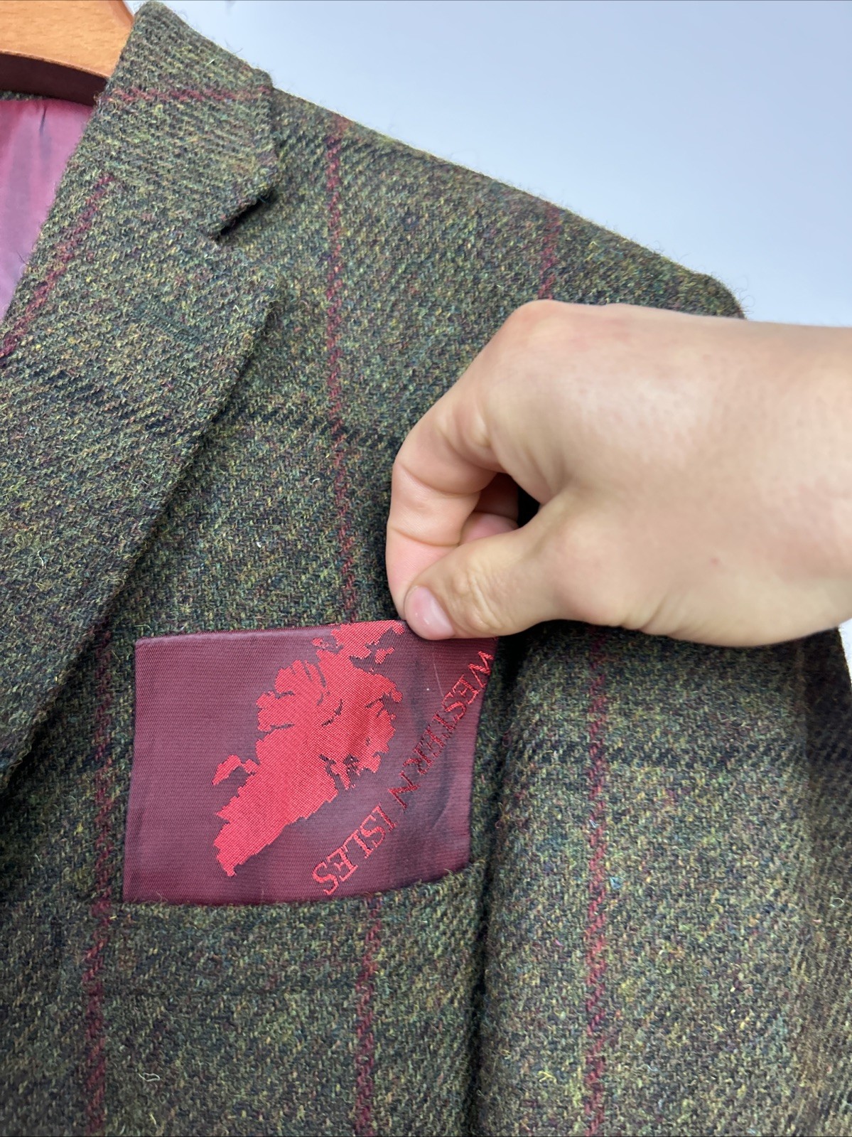 HARRIS TWEED (46R) Mens Sport Coat Jacket ‘Western Isles’ Windowpane Herringbone