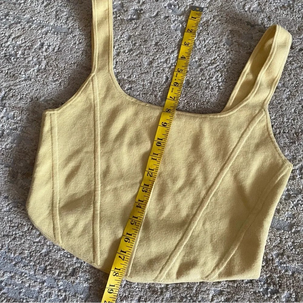 Aritzia Wilfred Natalie Knit Bustier Tank Top Crop Wheat Yellow: XL
