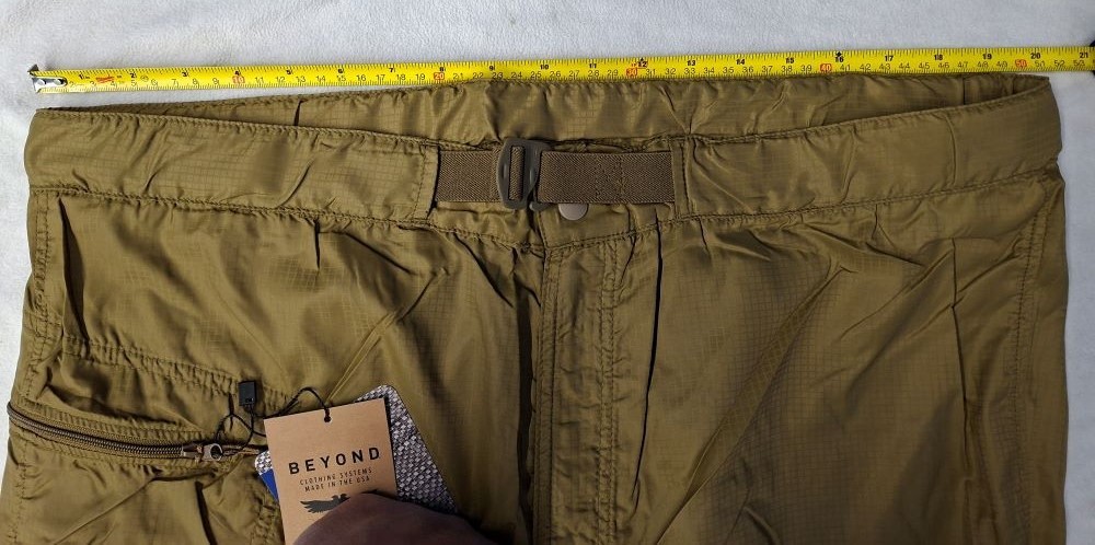 Beyond Clothing Coyote Wind Pants A4-0137 Wind/Rain Protection W/DWR