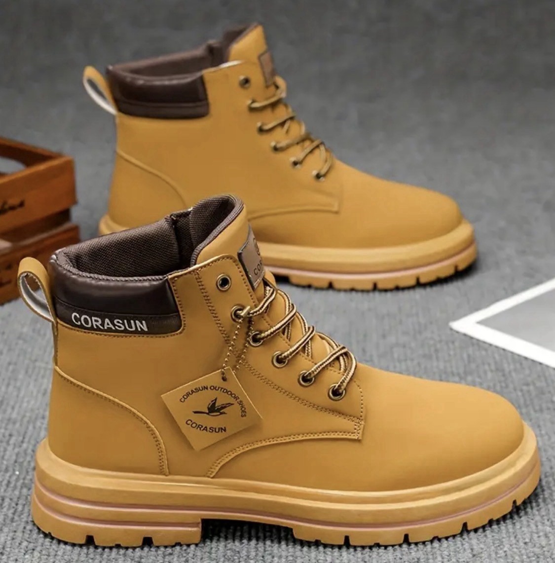 Men’s Canvas High Top Boots Denim Ankle Everyday & Formal Size 9