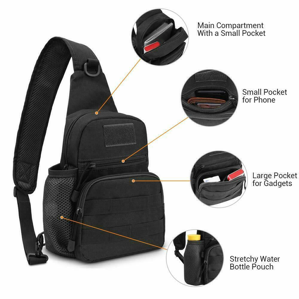 Tactical Military Sling Shoulder Backpack Molle EDC Small Crossbody Chest Pack