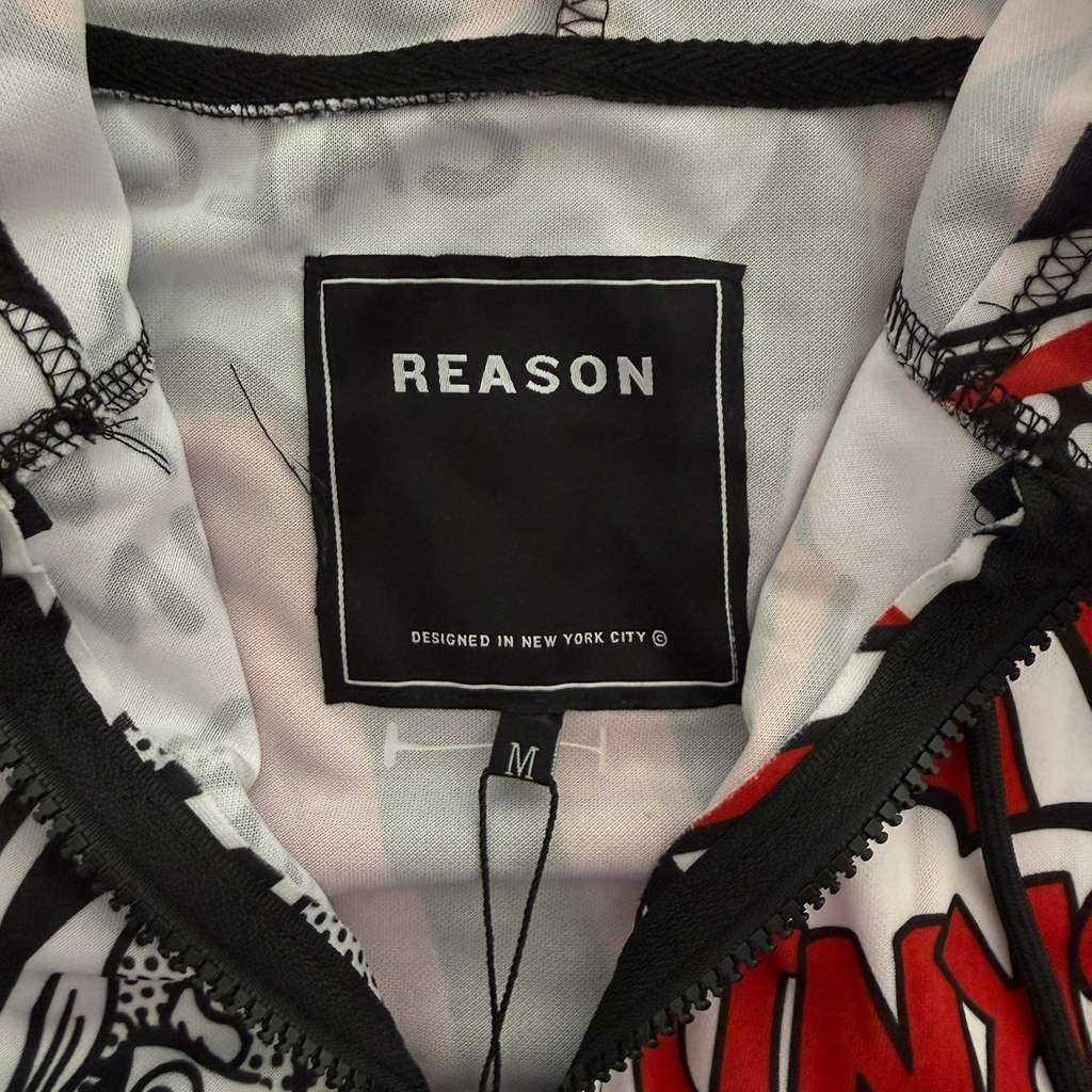 Reason Hoodie Men Medium Pop Art Comic Print Anorak Money Calls Drip Pullover