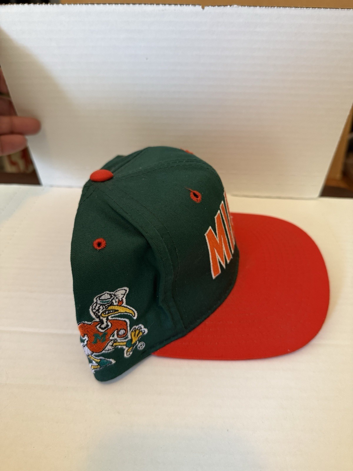 VINTAGE Miami Hurricanes Headway snapback UM football hat Big Logo