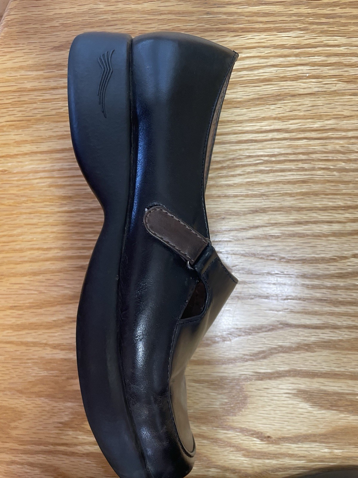 Dansko Becca Women’s Leather Mary Jane Clog Shoes, Size EU 38/Us 7.5-8, Black