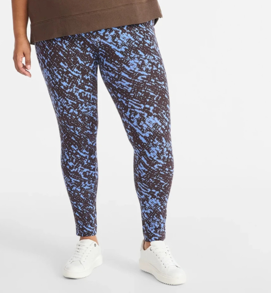Terra & Sky 4X /28W-30W High Waist Ankle Length Leggings 27″ Inseam Blue Breeze