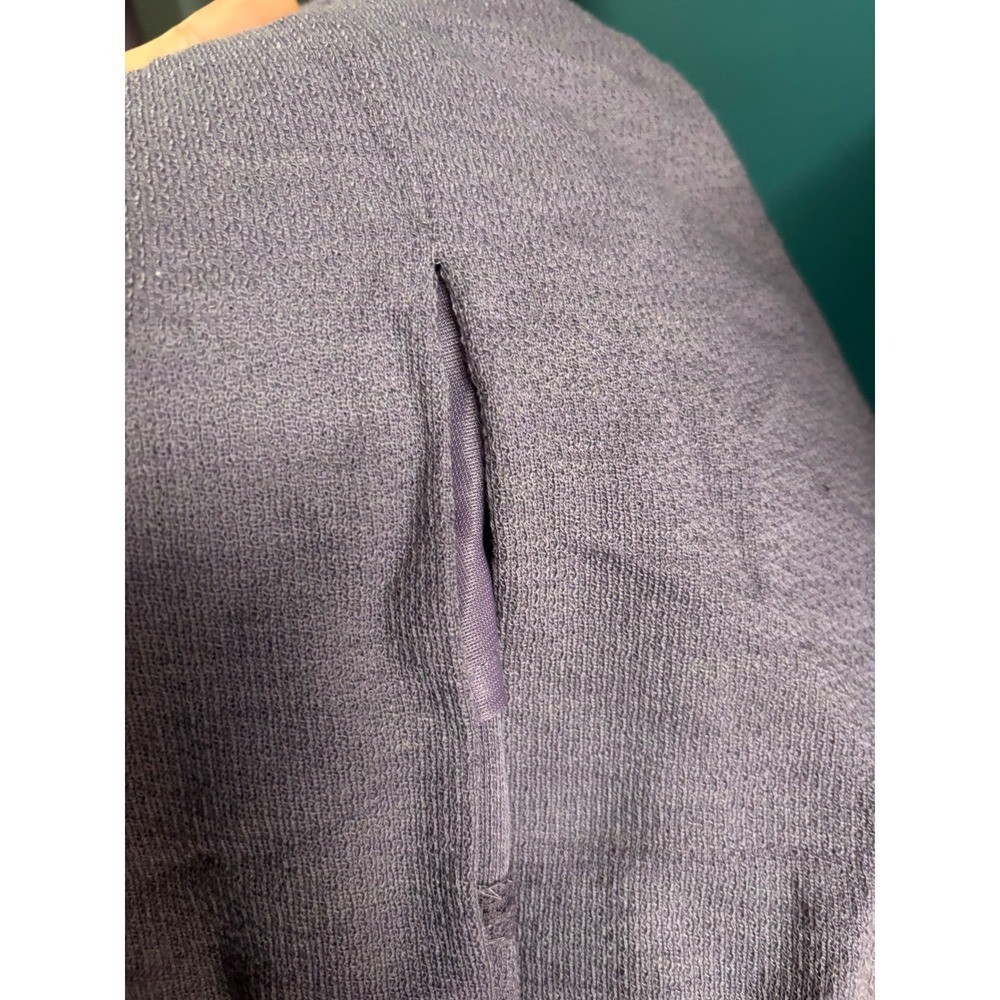 Talbots 100% Merino Wool Mock Neck Ruched Midi Dress Size 12 Lavender