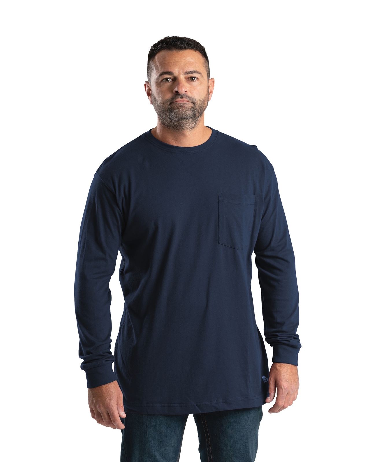 BW185 Berne Workwear BSM23 Mens Long Sleeve Heavyweight Stylish Pocket T-Shirt