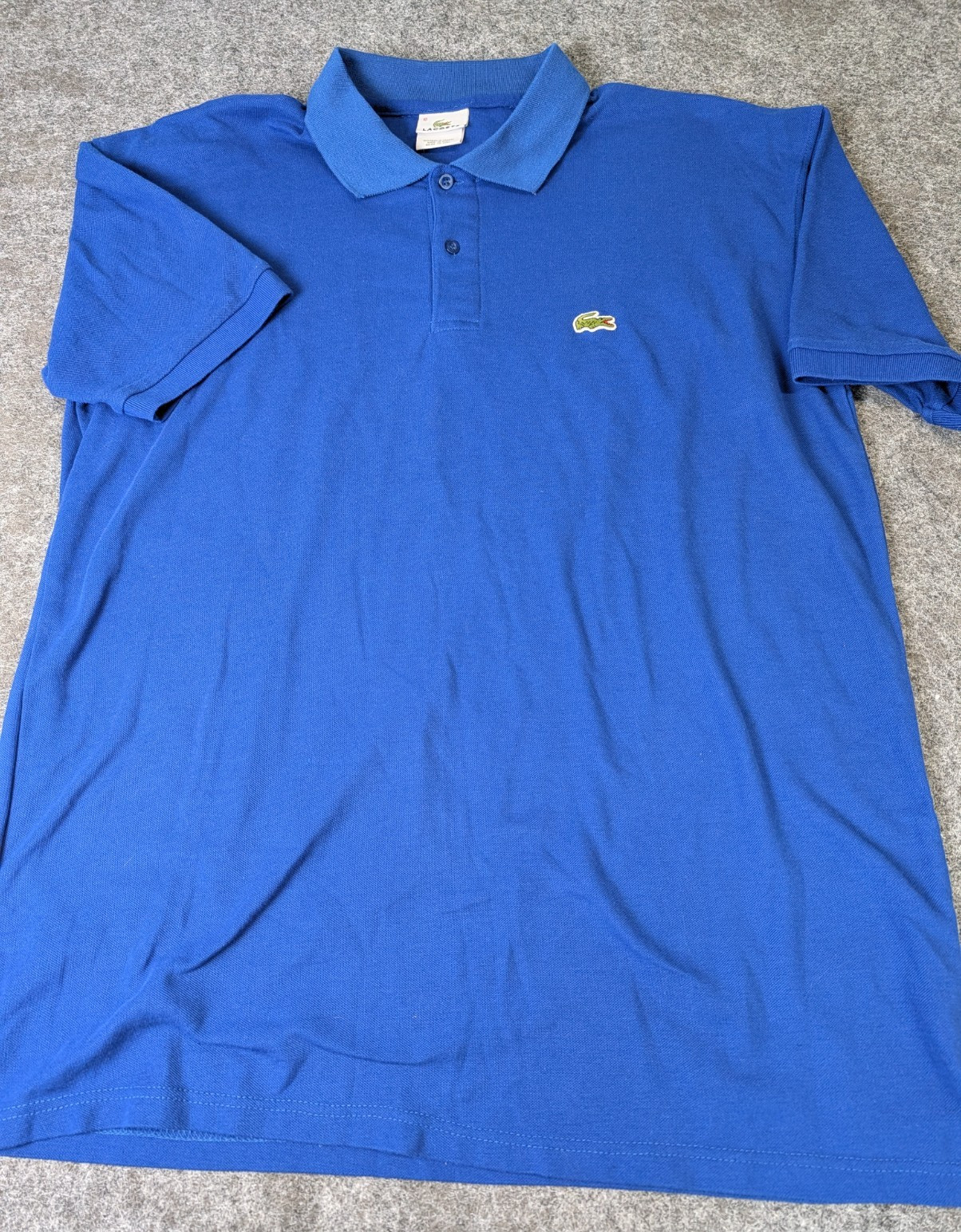 Lacoste Polo Size 10 Men XLarge Classic Fit Blue Polo Short Sleeve Croc Logo