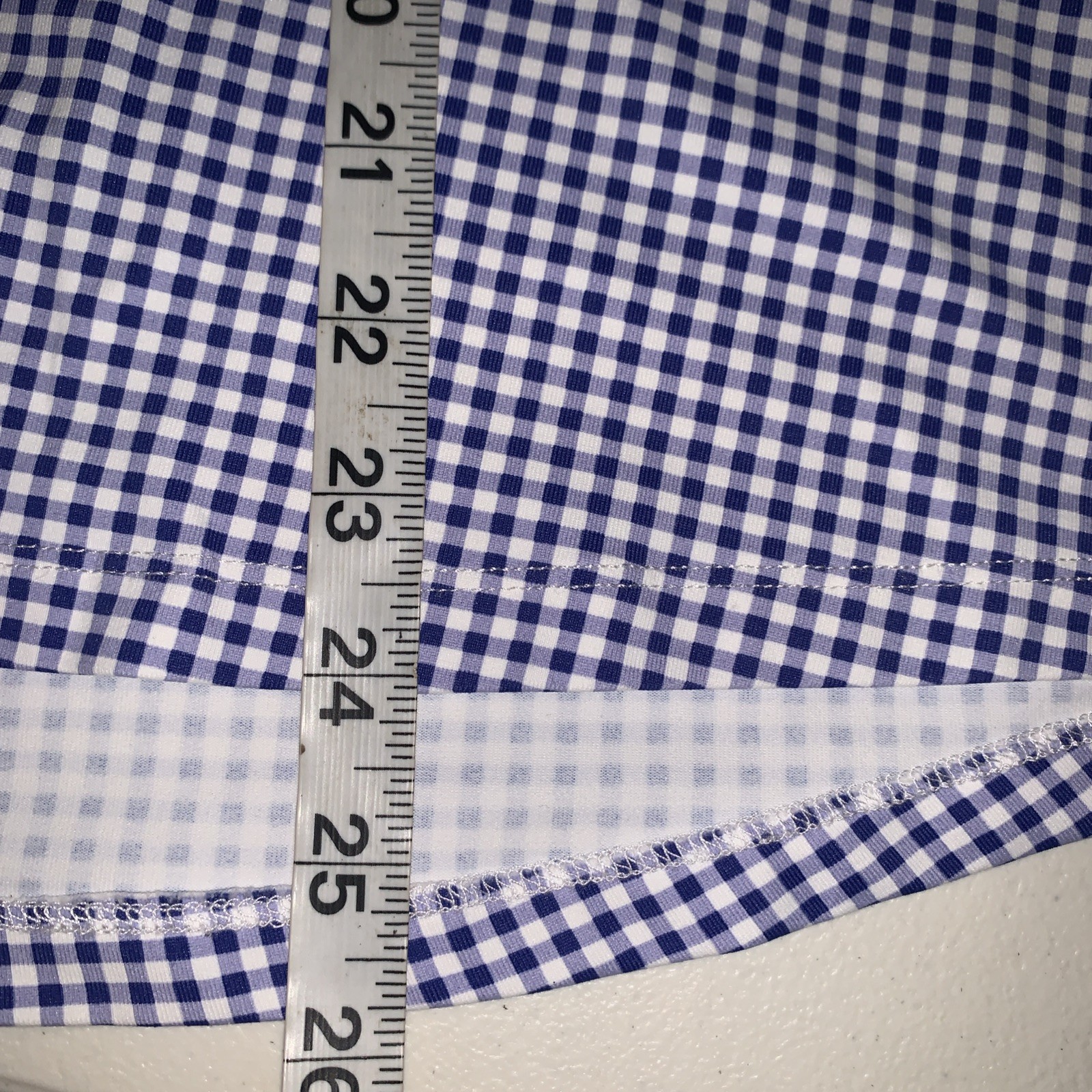 J.MCLAUGHLIN Small Gingham Catalina Cloth Button Blue/White Preppy Coastal Golf