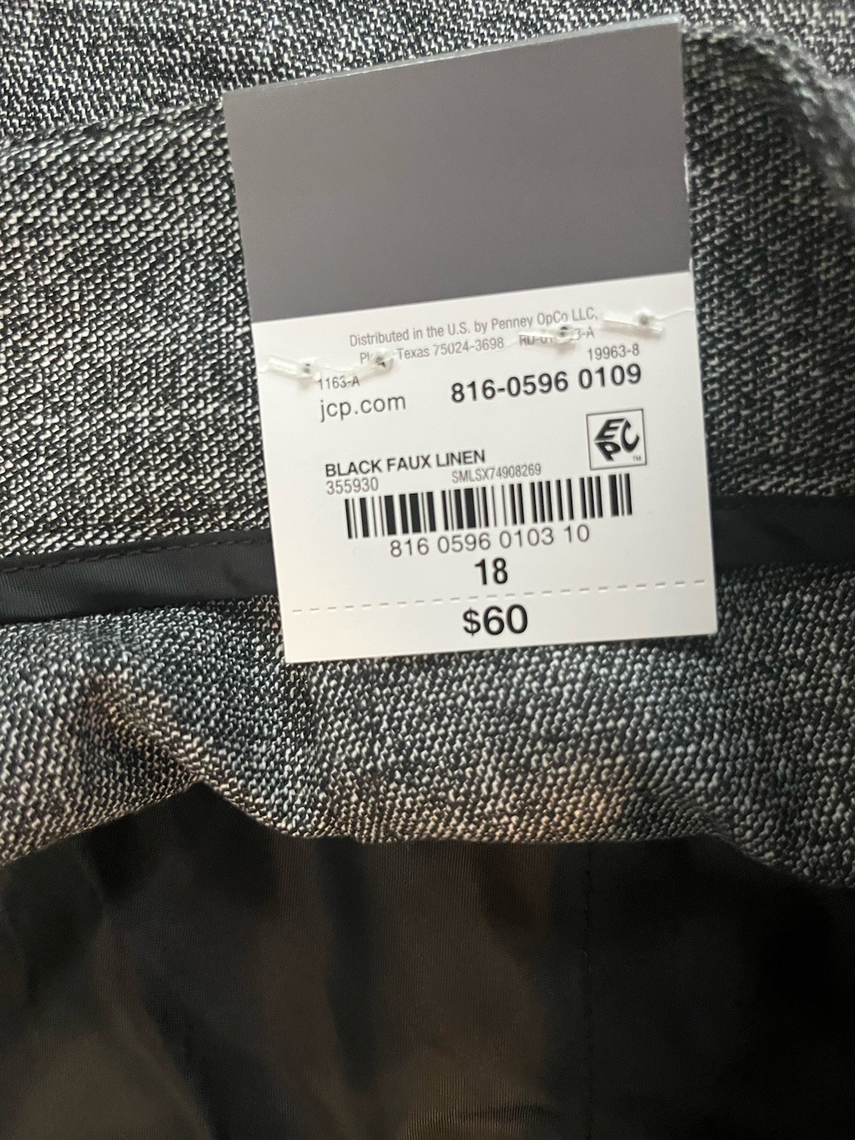 Worthington Women’s Black/Gray Wide-Leg Pleated Trousers Dress Pants Size 18