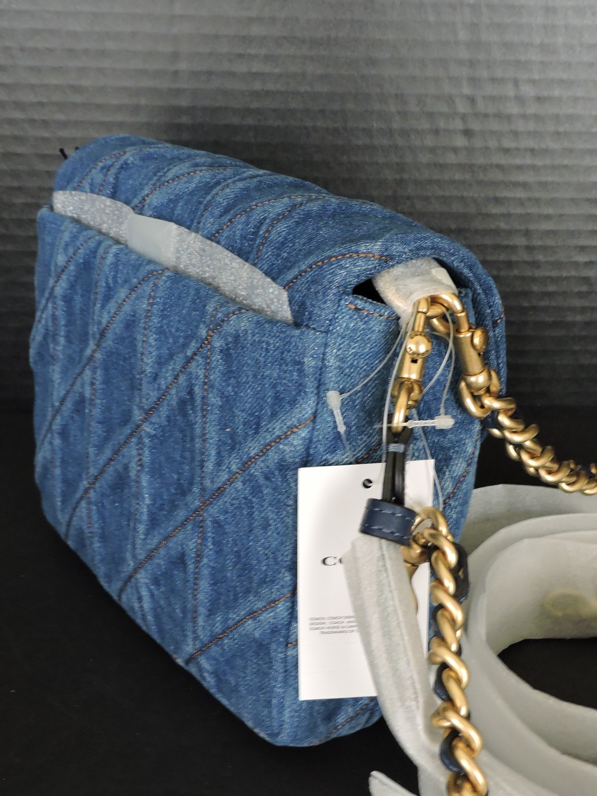 Coach Times Square Tabby Quilted Denim Deep Blue Shoulder Crossbody Bag NWT