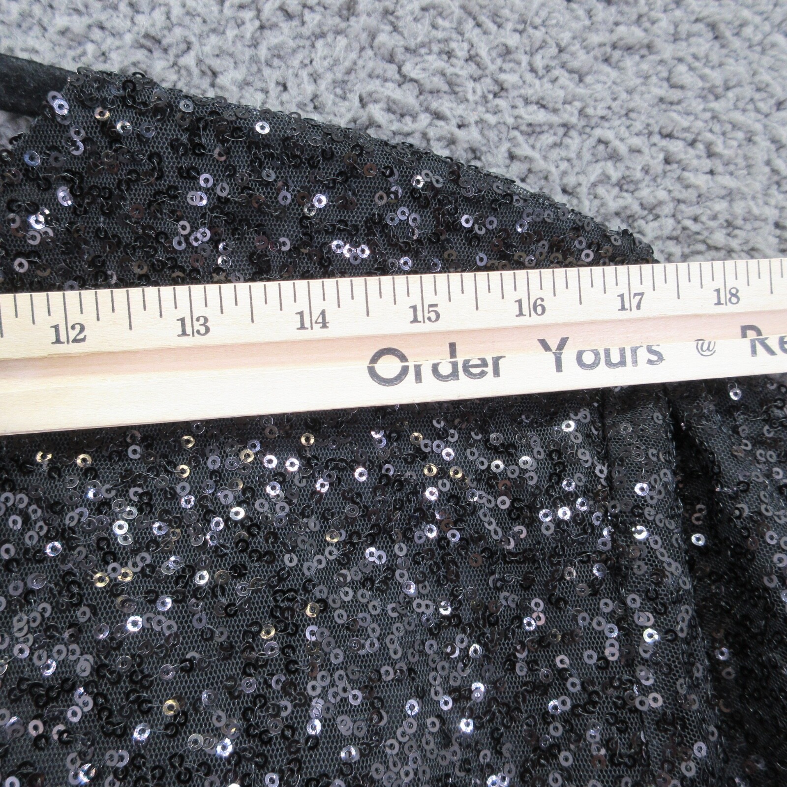 Melrose & Market Black Sequin Open Front Blazer Jacket Women’s Medium #4659