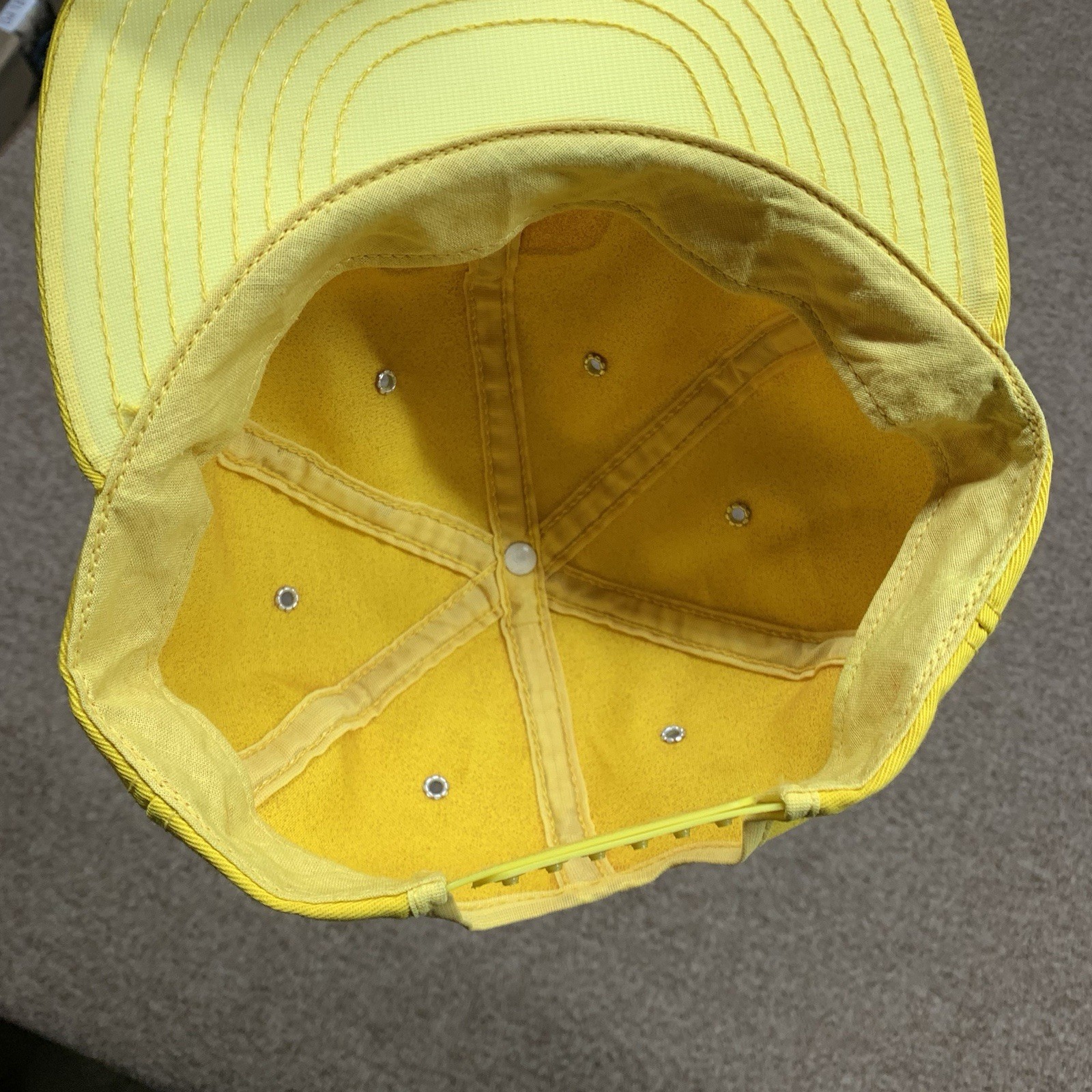 Vintage John Deere Patch Hat Cap Yellow Made In USA Louisville Mfg Co Snapback
