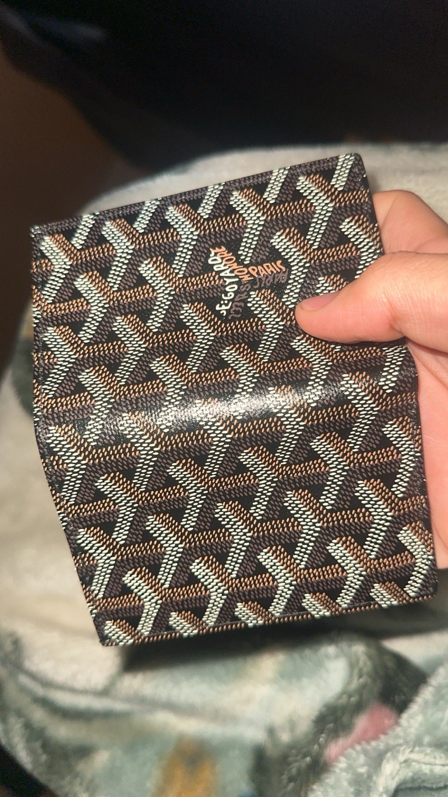 Goyard Saint-Pierre Card Case Wallet Logo Accent Black/Tan