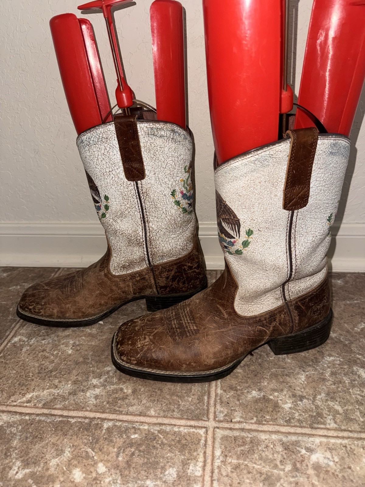 Ariat Sport Orgullo Mexicano Chocolate Coastal Cream Men’s 8.5 D 10038385 Lovely