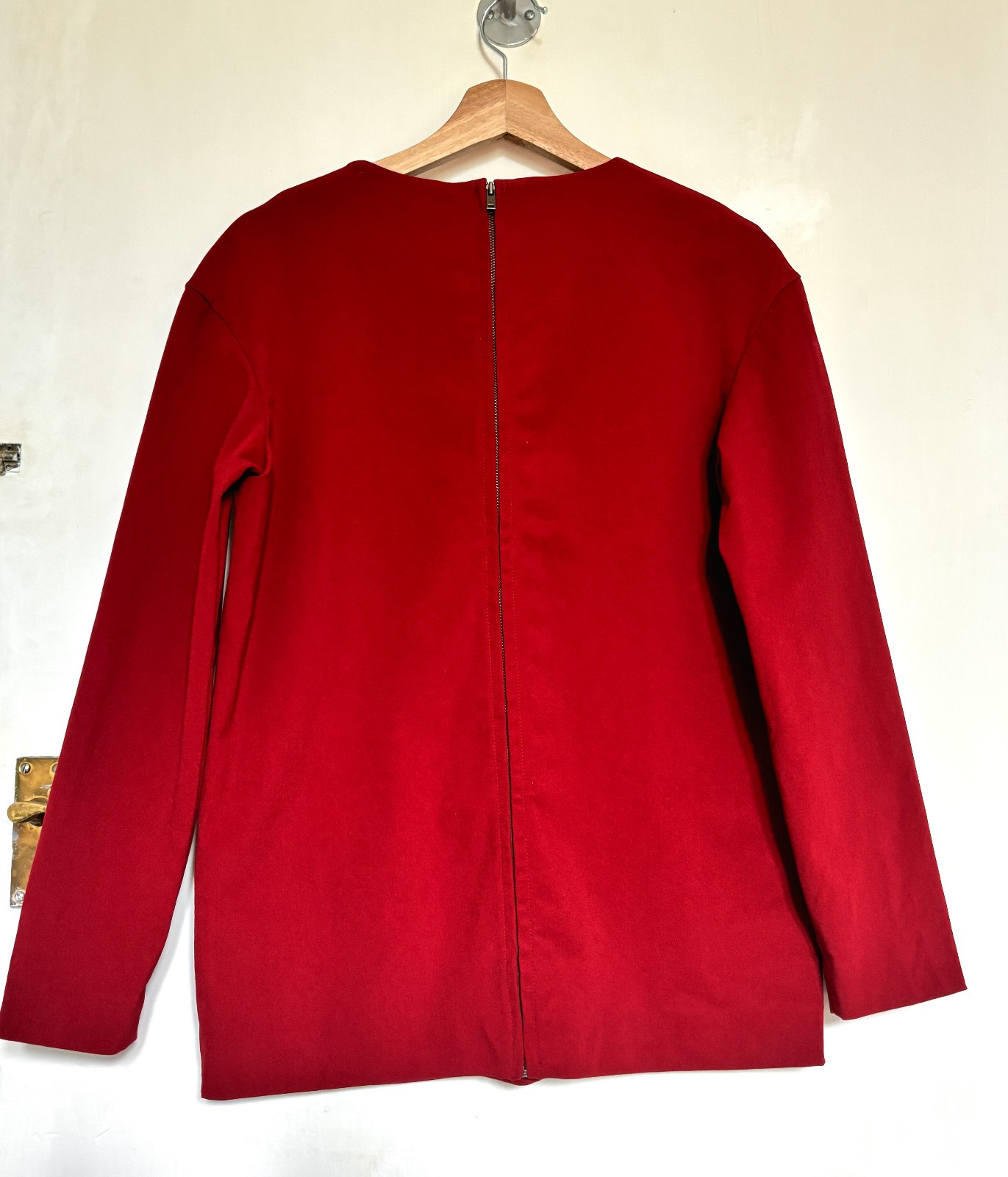 COS Red Blouse UK Size 8 – 3/4 Sleeve, Smart, Work, Pockets, Zip, VGC