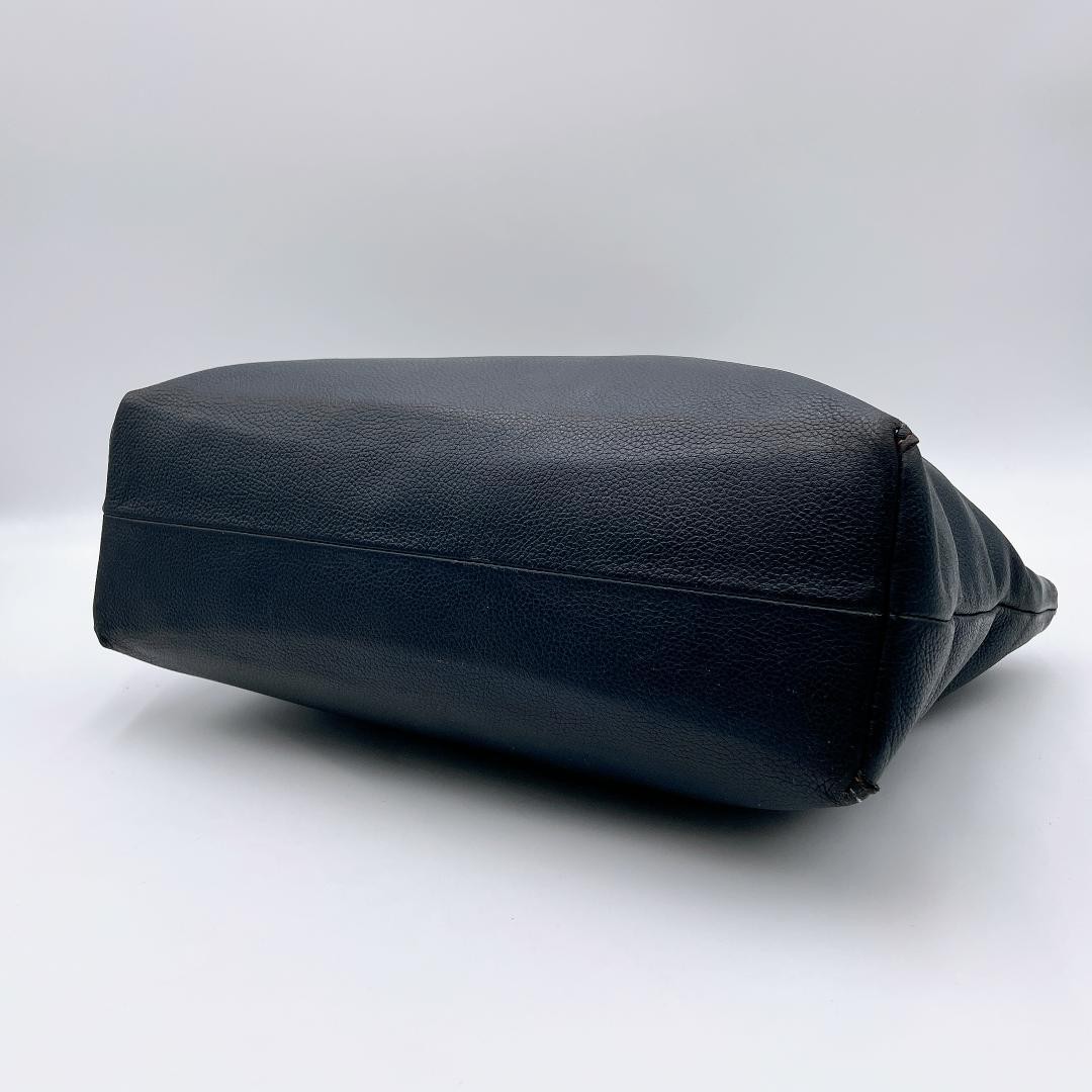 Kitamura h385 A4 Tote Bag Leather Embossed Black Shoulder Japan 0612640