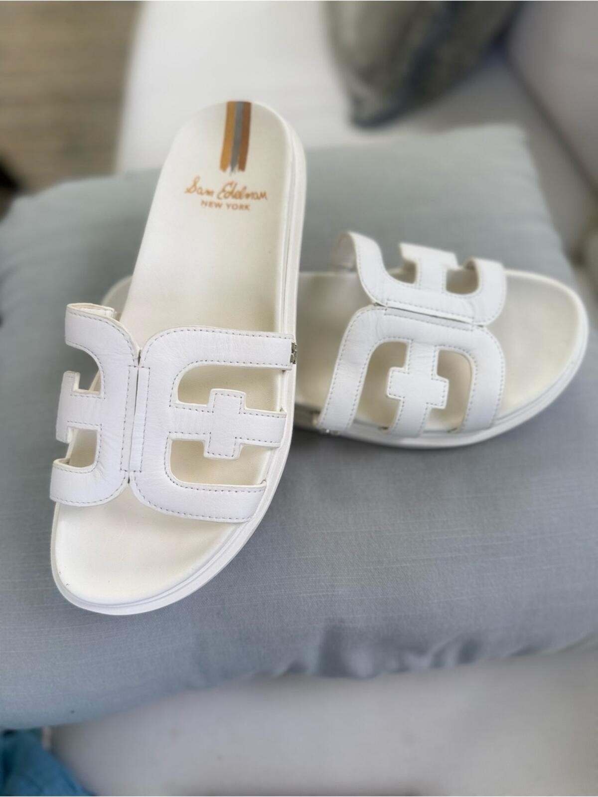 Sam Edelman Valeri Platform Slide Sandals – Modern Ivory, Size 10