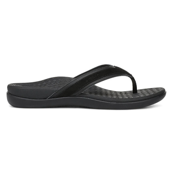 VIONIC Tide 2.0 Toe Post Sandal, Black Suede