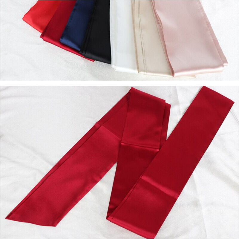 250cm Satin Faux Silk Wide Waistband Self Tie Lace Up Long Ribbon Belt Strap New