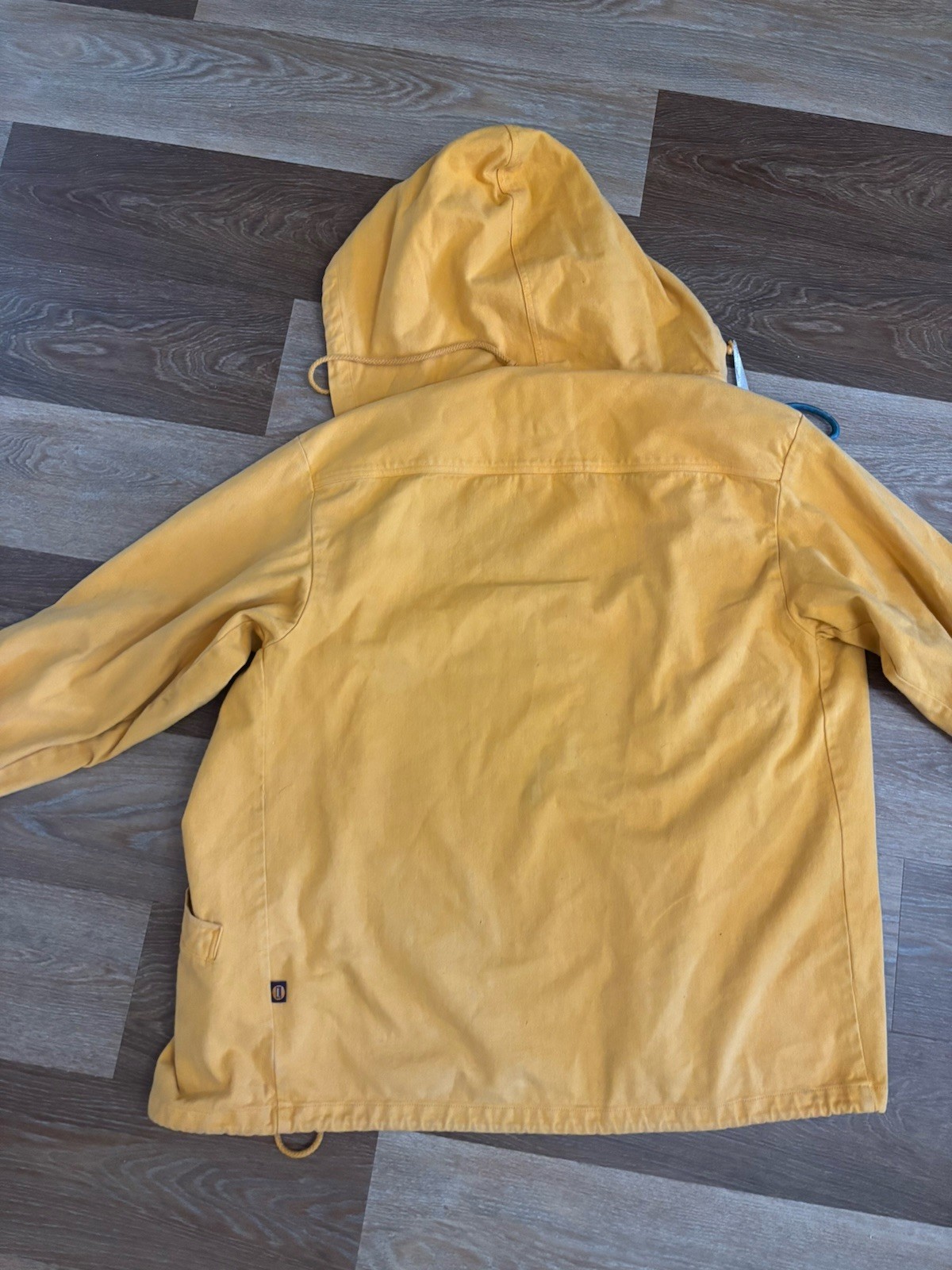 Vtg 90’s Yellow Cotton Denim Hooded Hip Hop Jacket Legal Jeans Grunge Men Sz M