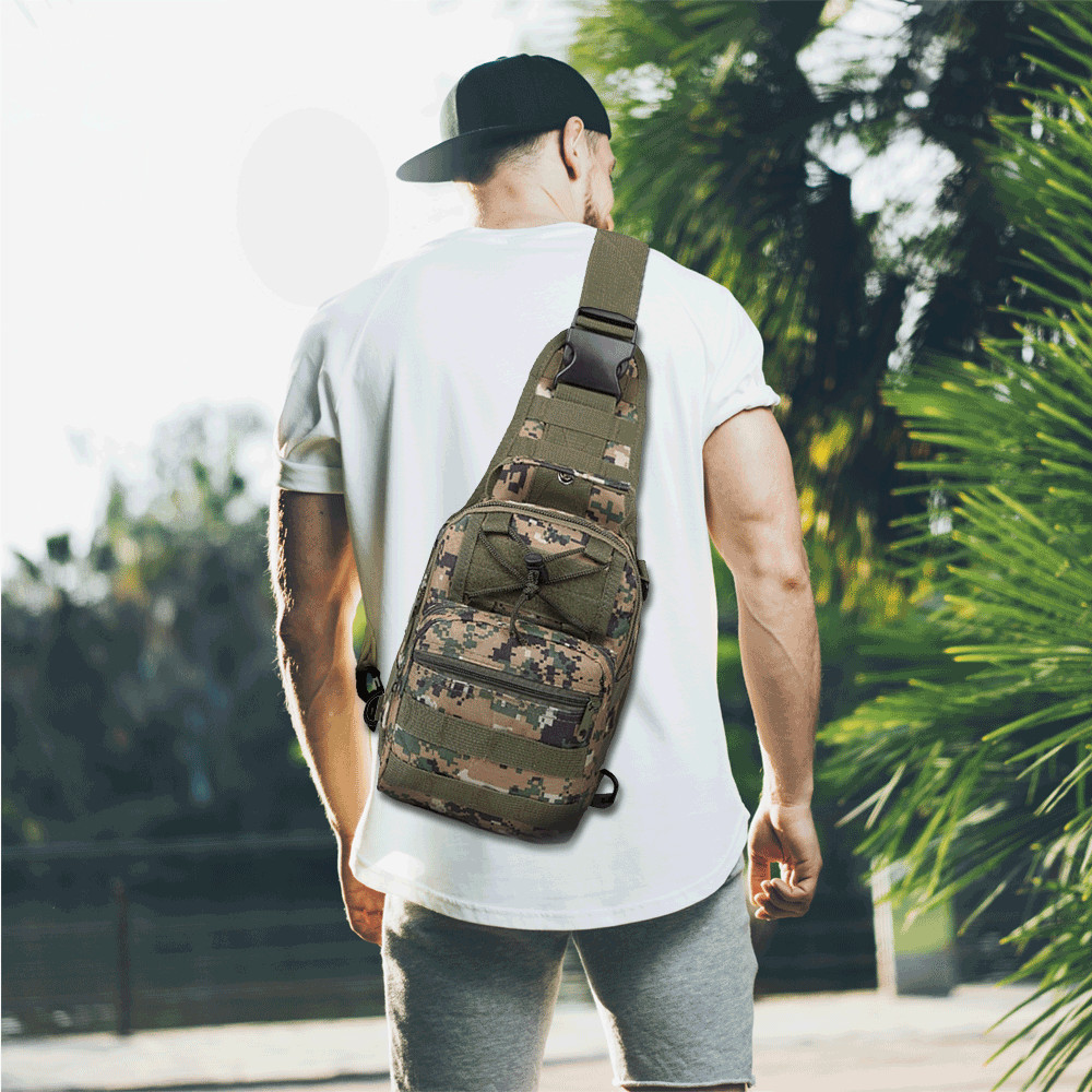 Mens Backpack Tactical Sling Shoulder Bag Molle Travel Chest Pack Outdoor Hiking