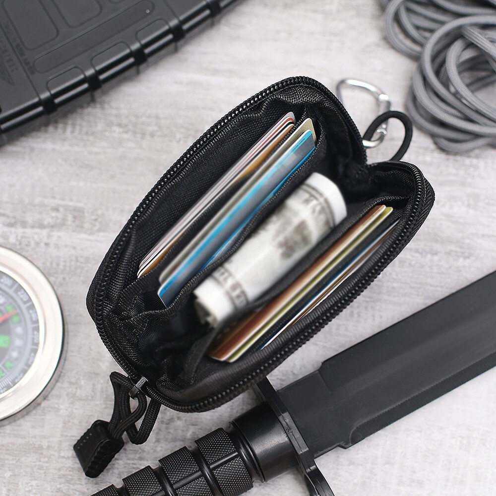Tactical Card Bag Wallet EDC Molle Pouch Waterproof Key Holder Money Case Pack