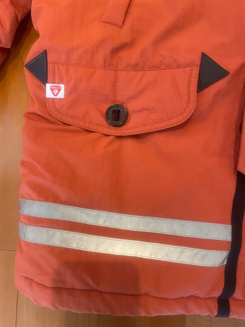 Schott Hoodie Down Jacket Blouson Men Size L Orange With reflector Genuine