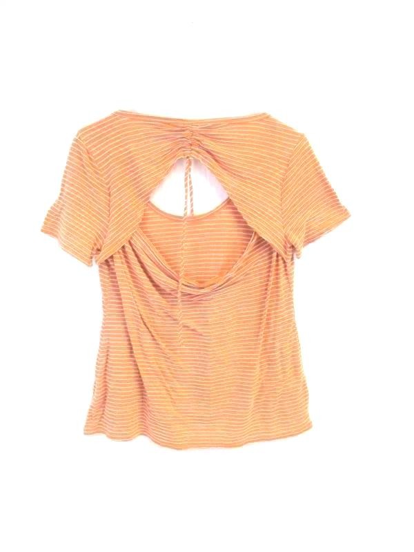 Melrose & Market Orange Striped Open-Back Top Size M Women’s Pre-Owned