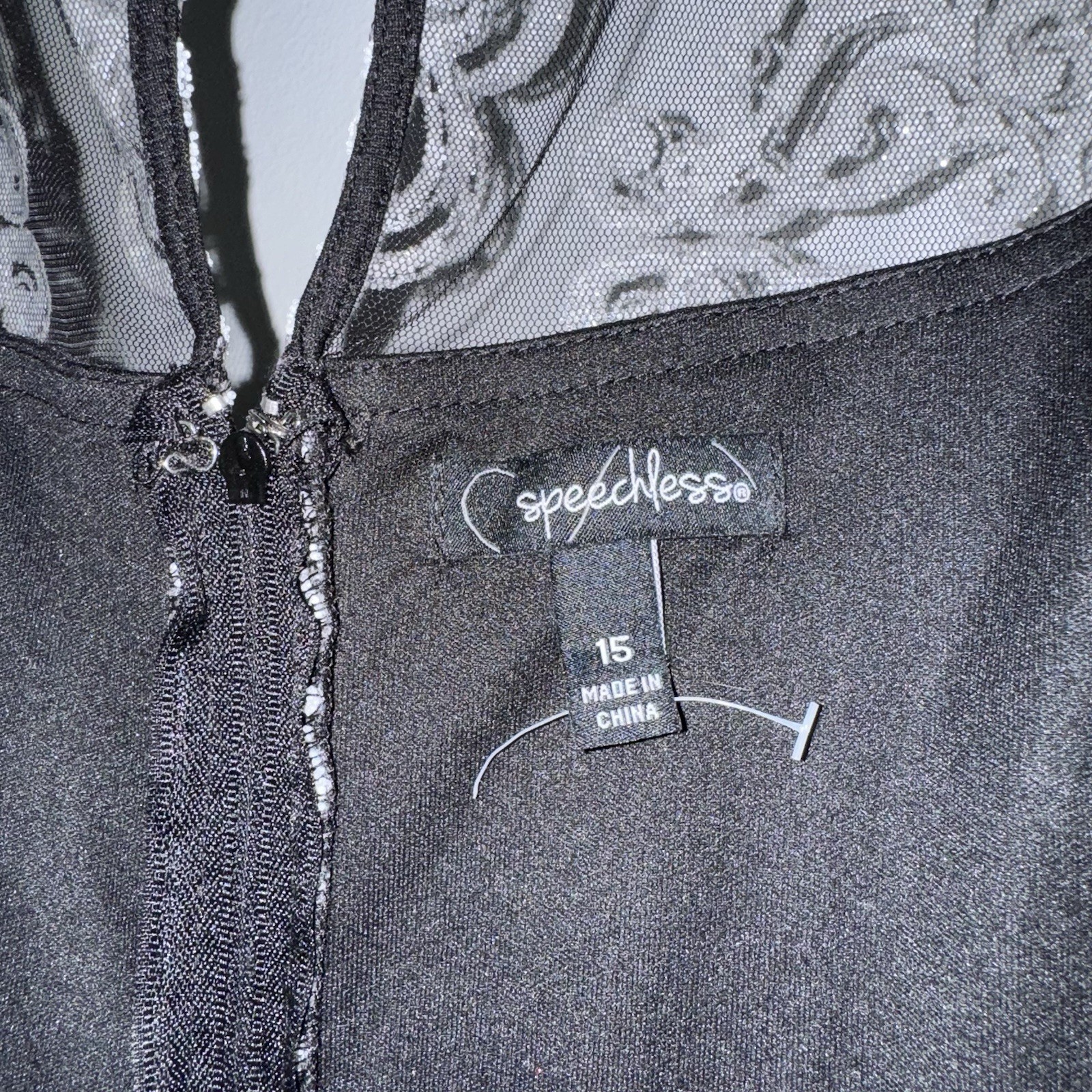 Speechless Black Embroidered High Low Formal Dress, Size 15 (Juniors)