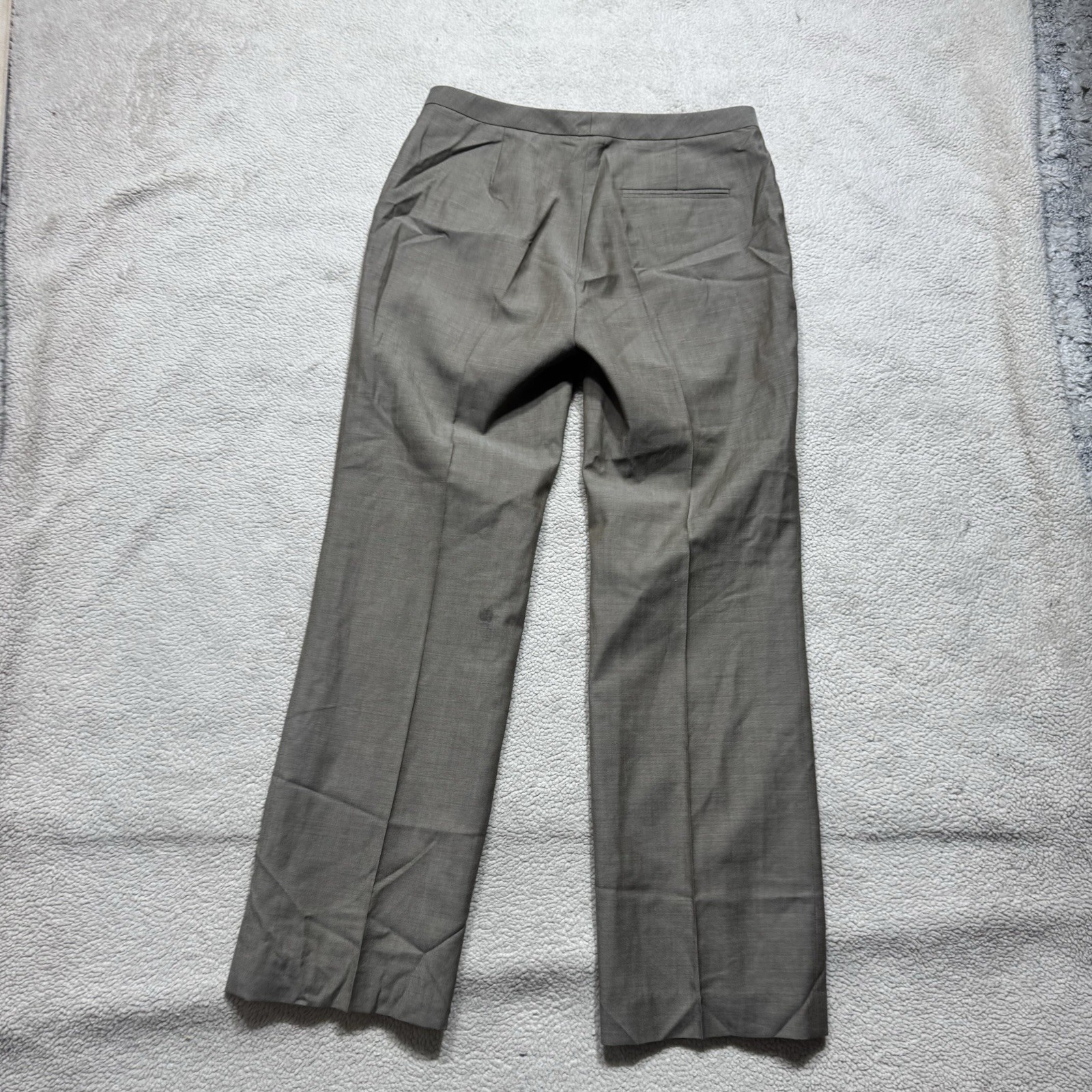 J Crew Pants Womens 6 Brown Dress Slacks Side Zip 100% Wool Mid Rise Lined 28×28