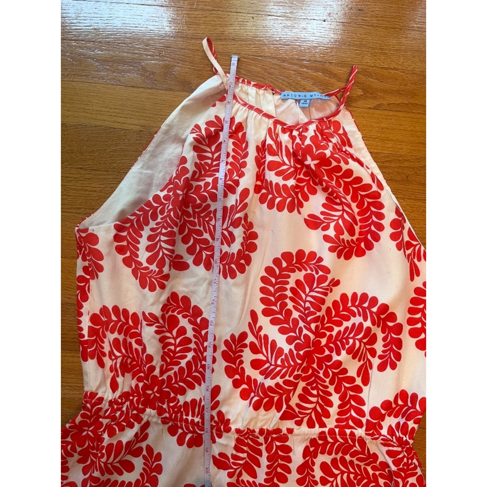 Antonio Melani Coral Fern Halter Mini Dress – Size 14