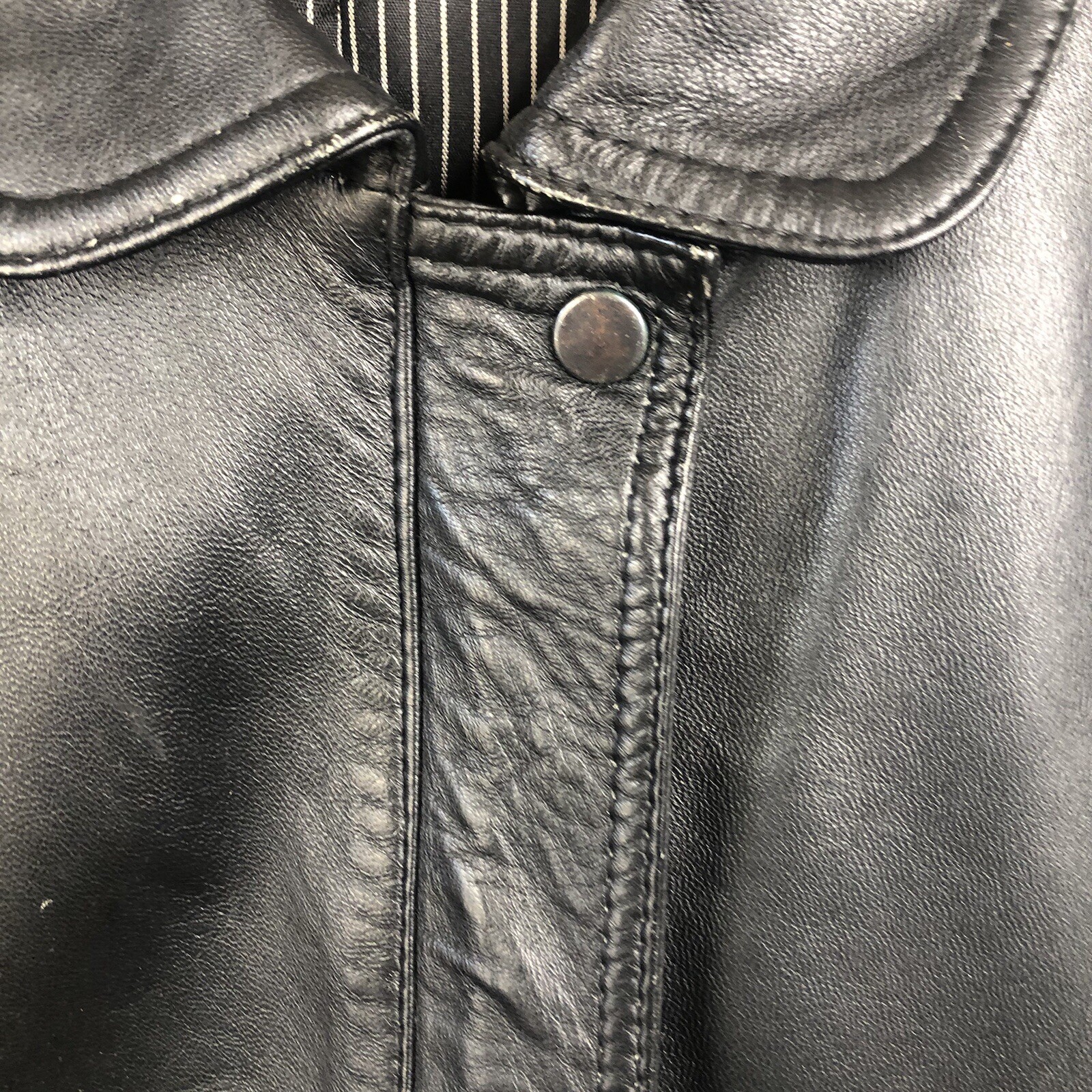 Black Leather Jacket Womens Medium Moto Biker Goth Motorcycle Punk Rock