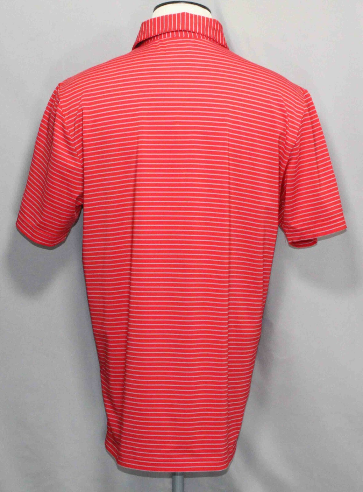 Under Armour Loose HeatGear Red/Gray Striped Golf Polo Shirt UM0545 Men’s Size L
