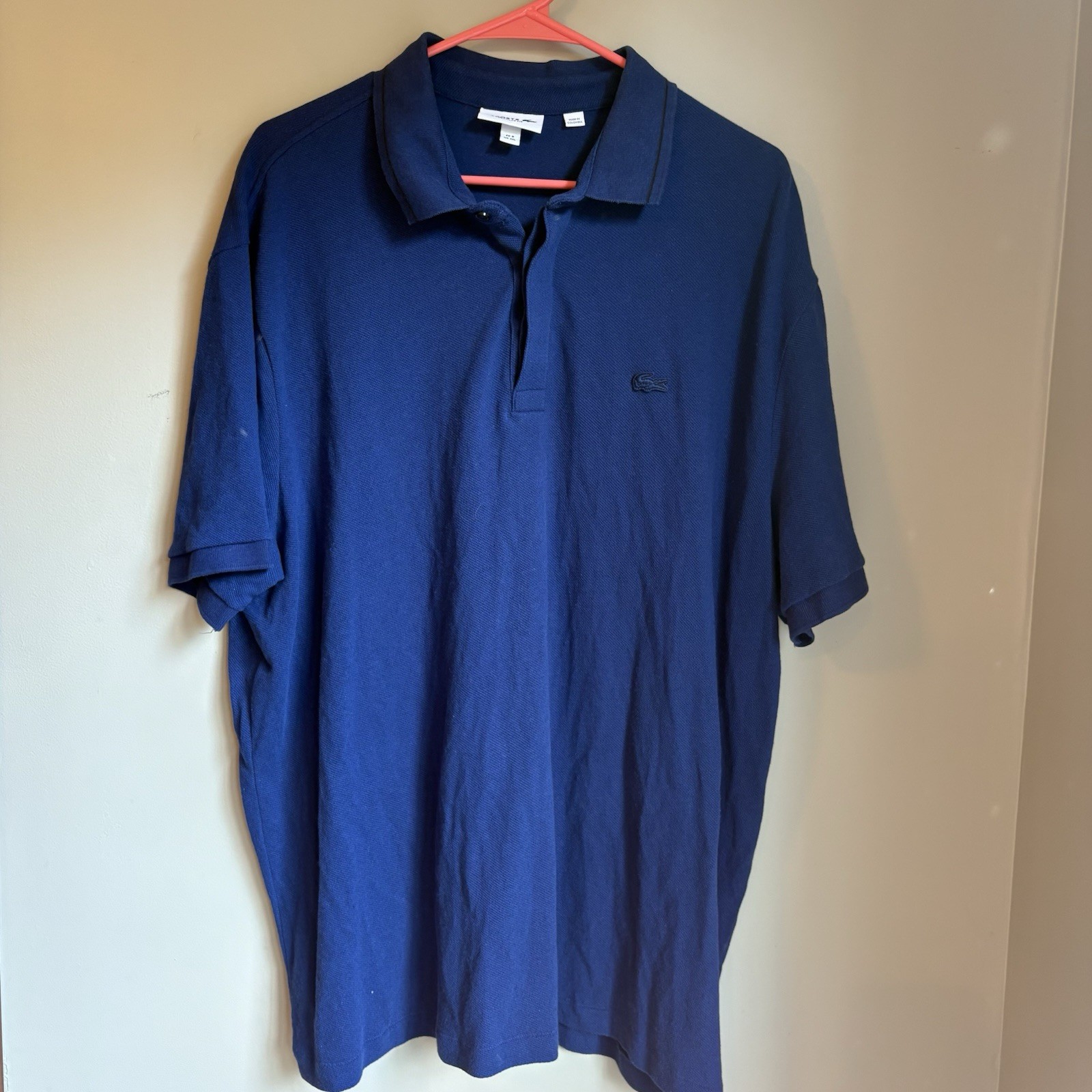 Lacoste Men’s Solid Blue Short Sleeve Polo Shirt 4XL