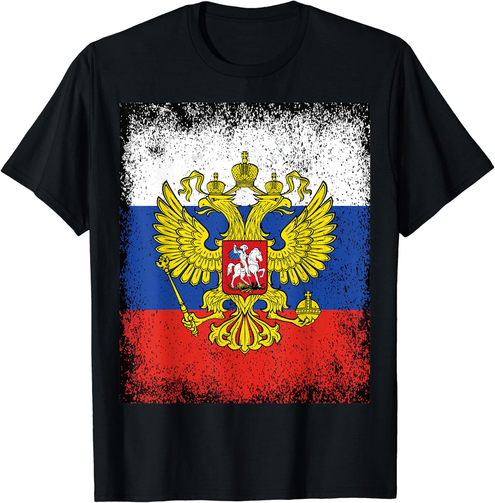 Russia flag Russia Russian Federation coat of arms Moscow T-Shirt Size S-5XL
