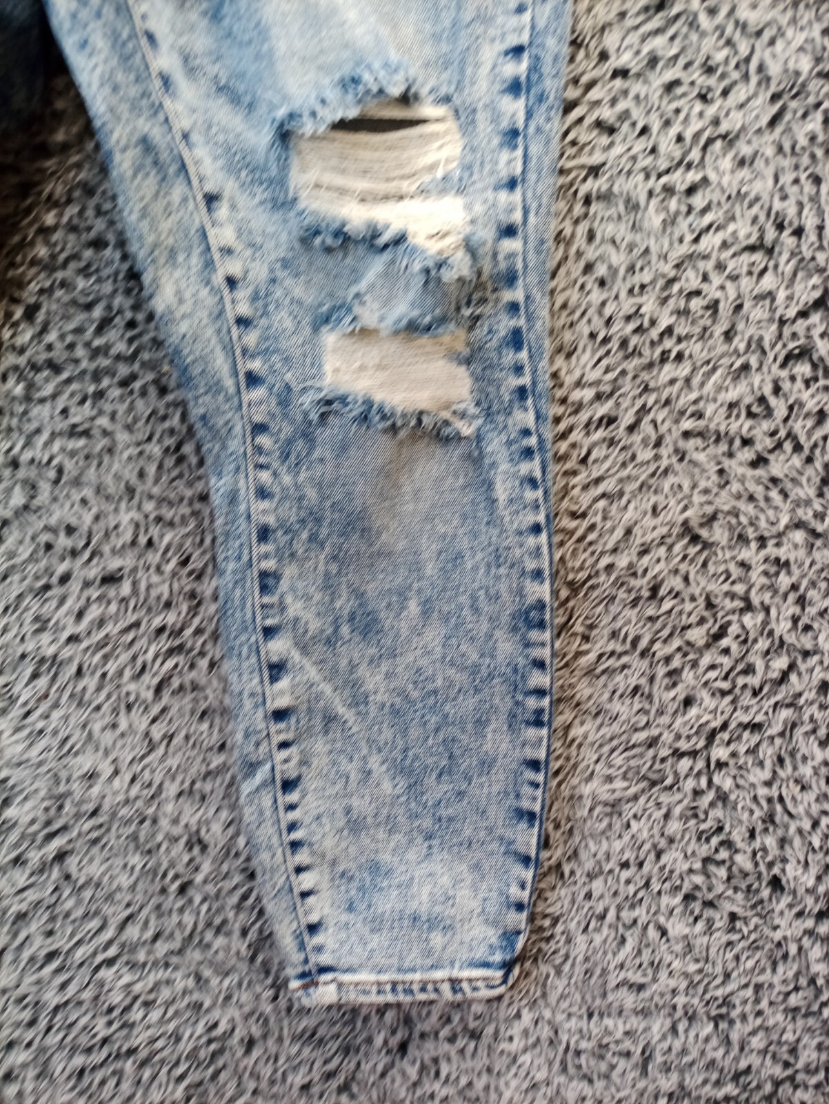 JUDY BLUE Jean Women 14W Blue Bleached Skinny Leg Boyfriend Fit High Rise