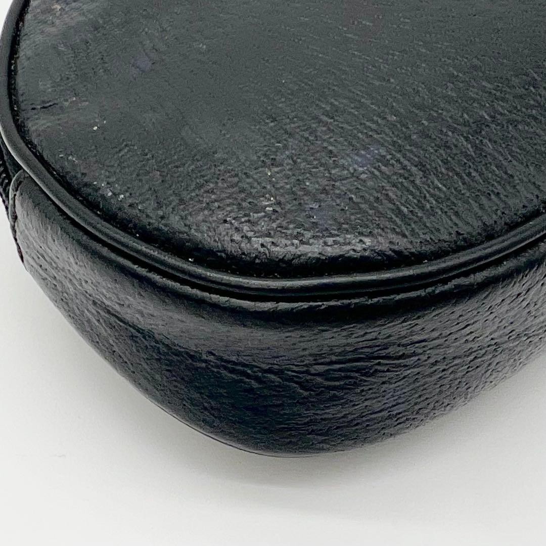 GUCCI Vintage Interlocking G Pouch Clutch Bag Black Leather Italy