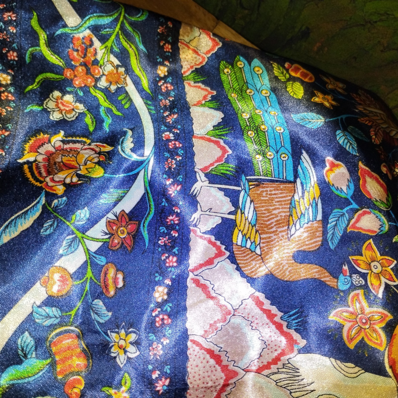 Liberty Of London 100% Silk Tree Of Life Scarf-Made In Italy- 35″ Square