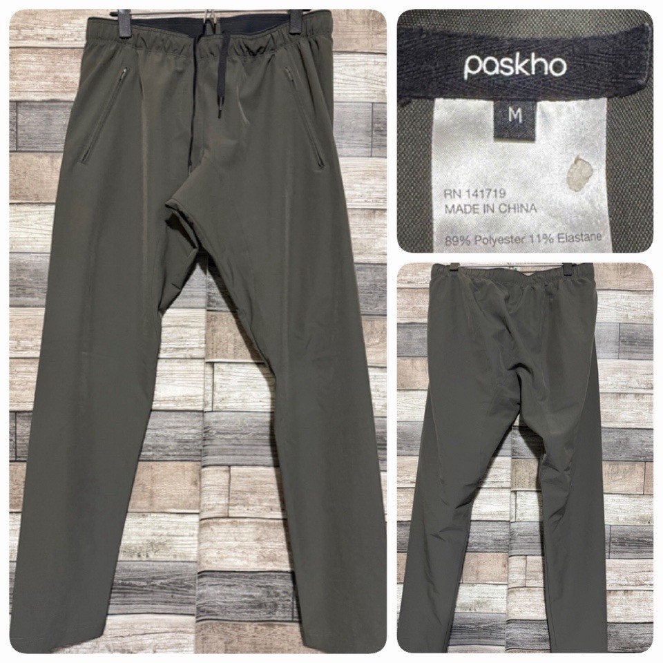 Paskho Performance Tech Joggers Men’s M Gray (Inseam 30.5) Drawstring